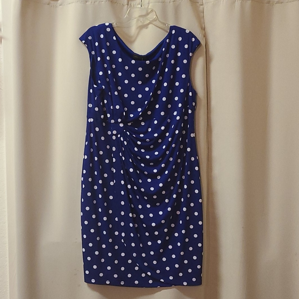 Blue and White Polka-dot Dress